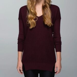lululemon athletica Burgundy V-Neck Sweater